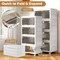 White PP HIPS 4-Tier Stackable Storage Bins and Quick Fold with Rolling Casters